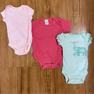 Baby Gap Carters Infant Girl Bodysuit Short Sleeve Set Onsies - Newborn Bundle